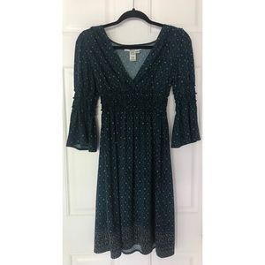 Max Studio Navy Sundress with Ruched Waist + Arms